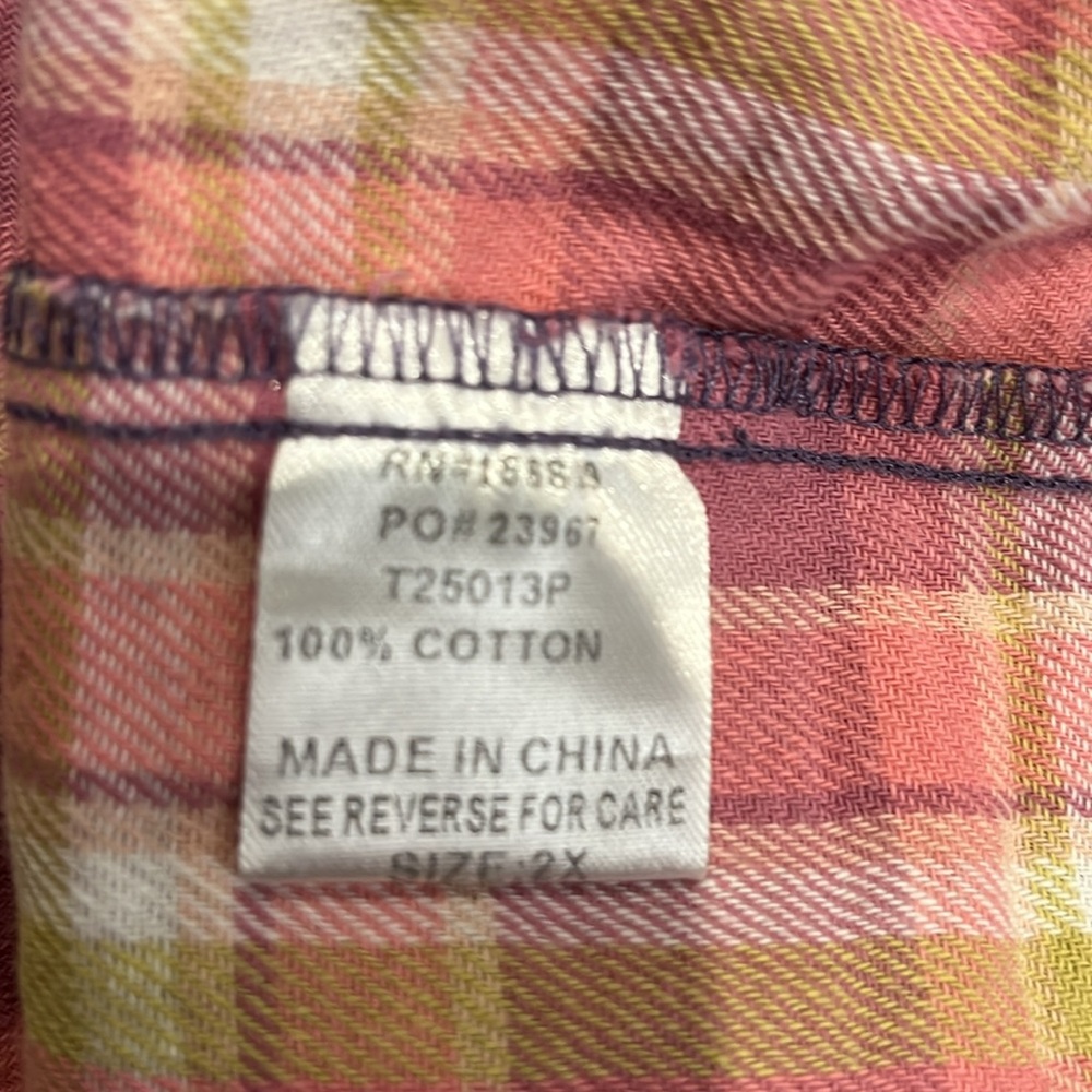 White Birch purple/pink ombré hooded long sleeved flannel shirt Size 2X - Picture 7 of 7